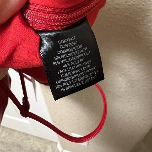 New! WAYF x Jourdan Sloane Giselle Faux Leather Crop Camisole Top - Medium - RED - Picture 15 of 16